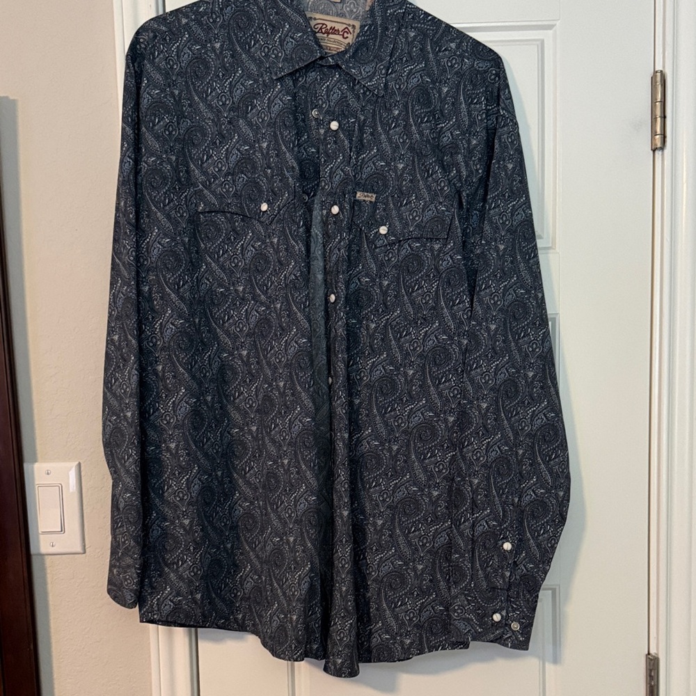 Rafter C Men’s Paisley Print Pearl Snap Shirt - Size XL